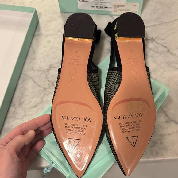 Aquazzura Black and Tan Mesh flats - Picture 2 of 3